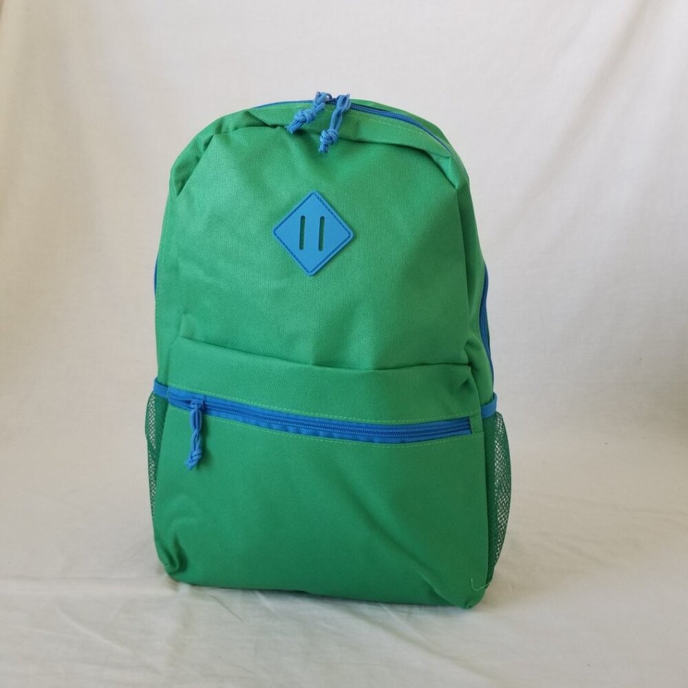 New! Lightweight Green/Blue Basic Backpack W/Bott… - image 1
